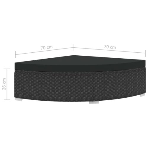 6-Piece Garden Lounge Set with Cushions Poly Rattan Wicker Outdoor Patio Furniture Black - Image 12