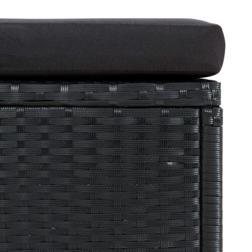 6-Piece Garden Lounge Set with Cushions Poly Rattan Wicker Outdoor Patio Furniture Black - Image 12