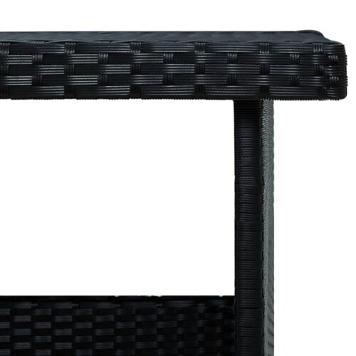 6-Piece Garden Lounge Set with Cushions Poly Rattan Wicker Outdoor Patio Furniture Black - Image 7