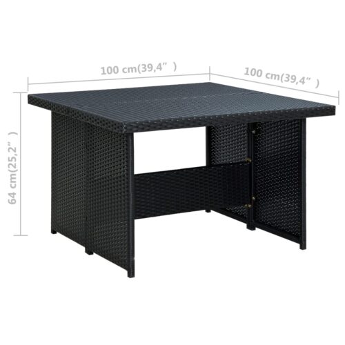 6-Piece Garden Lounge Set with Cushions Poly Rattan Wicker Outdoor Patio Furniture Black - Image 11