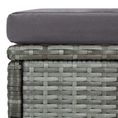 6-Piece Garden Lounge Set with Cushions Poly Rattan Wicker Outdoor Patio Furniture Black - Image 10