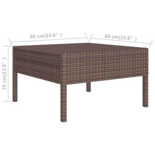 6-Piece Garden Lounge Set with Cushions Poly Rattan Wicker Outdoor Patio Furniture Brown - Image 8