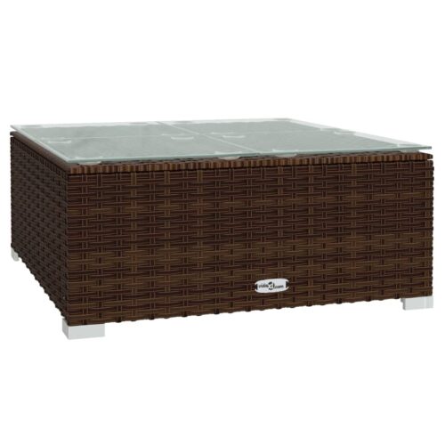 6-Piece Garden Lounge Set with Cushions Poly Rattan Wicker Outdoor Patio Furniture Brown - Image 7