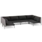 6-Piece Garden Lounge Set with Cushions Poly Rattan Wicker Outdoor Patio Furniture Dark Grey