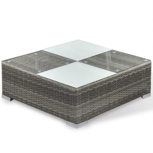 6-Piece Garden Lounge Set with Cushions Poly Rattan Wicker Outdoor Patio Furniture Grey - Image 7