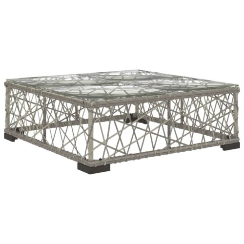 6-Piece Garden Lounge Set with Cushions Poly Rattan Wicker Outdoor Patio Furniture Grey - Image 8