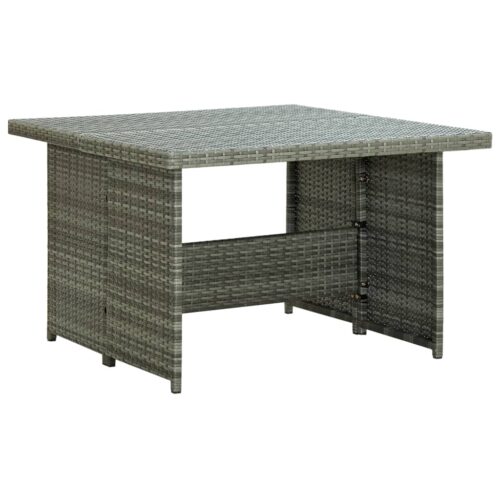 6-Piece Garden Lounge Set with Cushions Poly Rattan Wicker Outdoor Patio Furniture Grey - Image 9