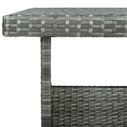 6-Piece Garden Lounge Set with Cushions Poly Rattan Wicker Outdoor Patio Furniture Grey - Image 11