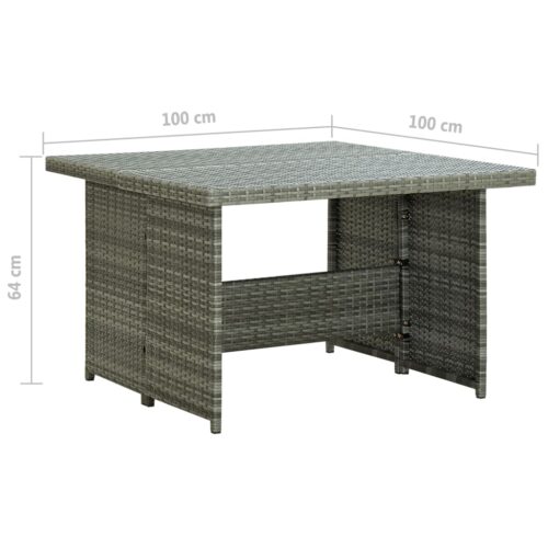 6-Piece Garden Lounge Set with Cushions Poly Rattan Wicker Outdoor Patio Furniture Grey - Image 12