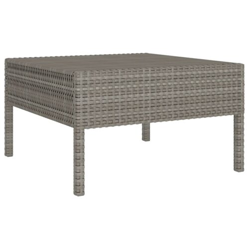 6-Piece Garden Lounge Set with Cushions Poly Rattan Wicker Outdoor Patio Furniture Grey - Image 4