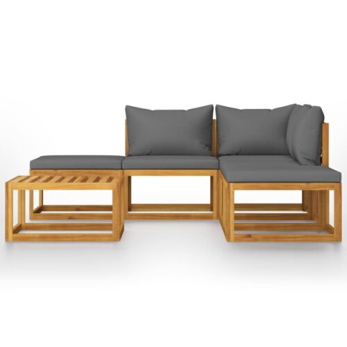 6-Piece Garden Lounge Set with Cushions Acacia Wood Timber Outdoor Patio Furniture - Image 2