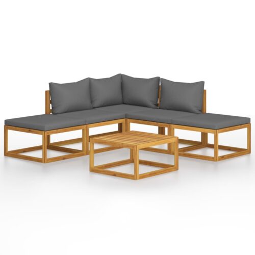 6-Piece Garden Lounge Set with Cushions Acacia Wood Timber Outdoor Patio Furniture