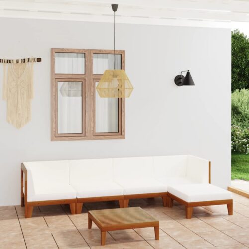 6-Piece Garden Lounge Set with Cushions Acacia Wood Timber Outdoor Patio Furniture - Image 2