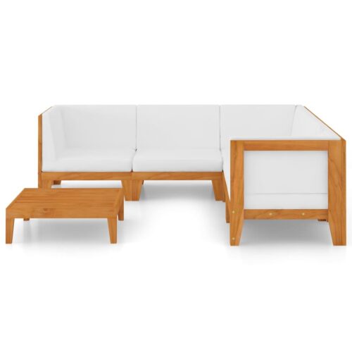 6-Piece Garden Lounge Set with Cushions Acacia Wood Timber Outdoor Patio Furniture - Image 3