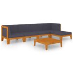 6-Piece Garden Lounge Set with Cushions Acacia Wood Timber Outdoor Patio Furniture