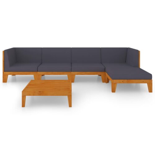 6-Piece Garden Lounge Set with Cushions Acacia Wood Timber Outdoor Patio Furniture - Image 3