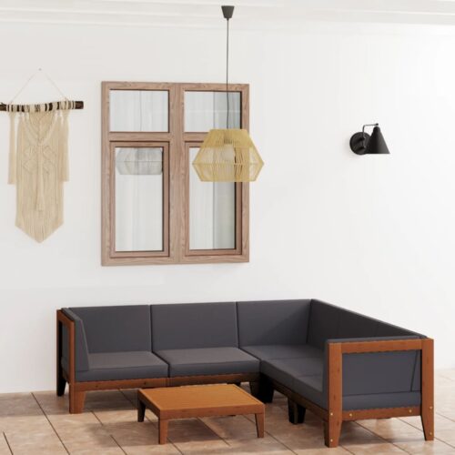 6-Piece Garden Lounge Set with Cushions Acacia Wood Timber Outdoor Patio Furniture - Image 2