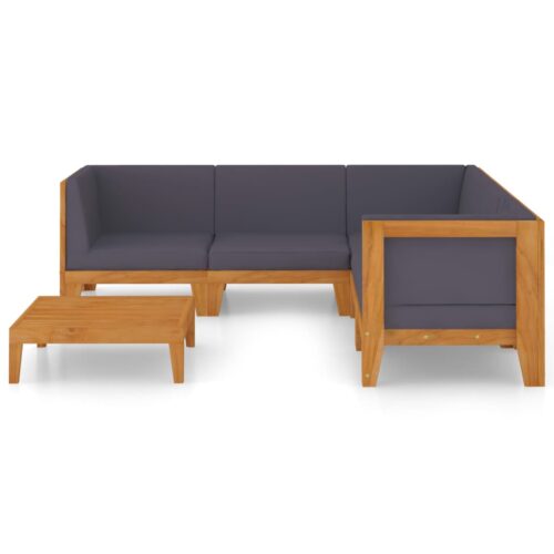 6-Piece Garden Lounge Set with Cushions Acacia Wood Timber Outdoor Patio Furniture - Image 3