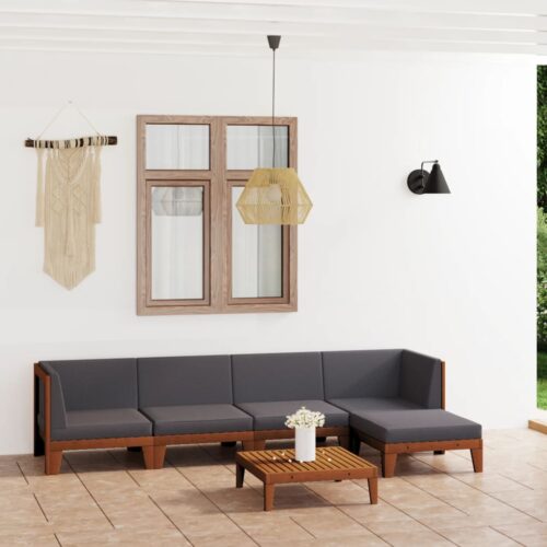 6-Piece Garden Lounge Set with Cushions Acacia Wood Timber Outdoor Patio Furniture - Image 2