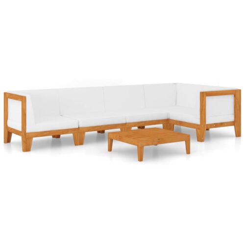 6-Piece Garden Lounge Set with Cushions Acacia Wood Timber Outdoor Patio Furniture