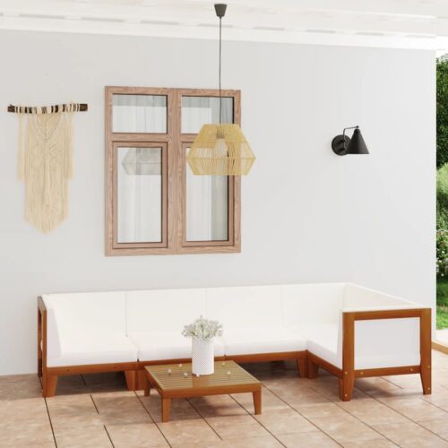 6-Piece Garden Lounge Set with Cushions Acacia Wood Timber Outdoor Patio Furniture - Image 2
