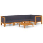 6-Piece Garden Lounge Set with Cushions Acacia Wood Timber Outdoor Patio Furniture