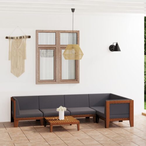 6-Piece Garden Lounge Set with Cushions Acacia Wood Timber Outdoor Patio Furniture - Image 2