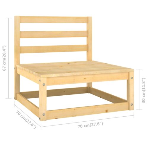 6-Piece Garden Lounge Set with Cushions Pine Wood Outdoor Patio Furniture - Image 8