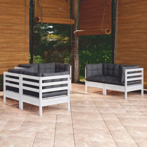 6-Piece Garden Lounge Set with Cushions Pine Wood Outdoor Patio Furniture - Image 2