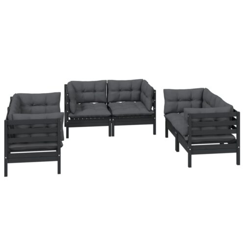 6-Piece Garden Lounge Set with Cushions Pine Wood Outdoor Patio Furniture - Image 3
