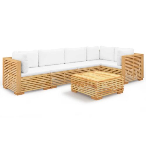 6-Piece Garden Lounge Set with Cushions Acacia Wood Timber Outdoor Patio Furniture