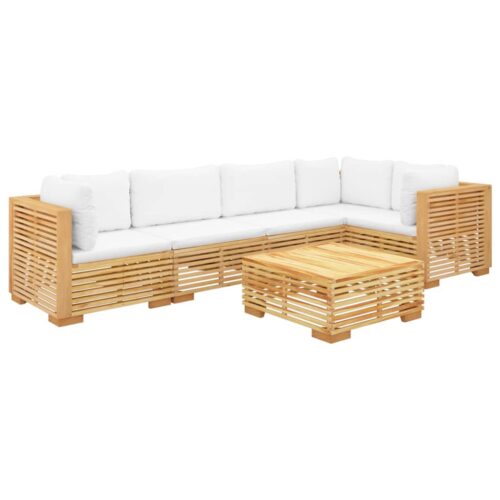 6-Piece Garden Lounge Set with Cushions Acacia Wood Timber Outdoor Patio Furniture - Image 3