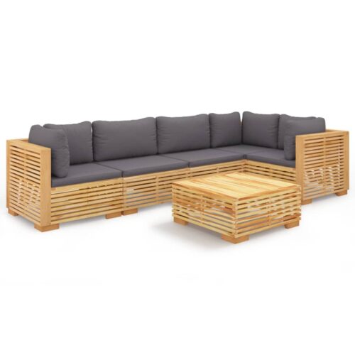 6-Piece Garden Lounge Set with Cushions Acacia Wood Timber Outdoor Patio Furniture
