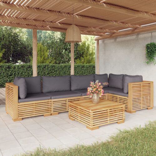 6-Piece Garden Lounge Set with Cushions Acacia Wood Timber Outdoor Patio Furniture - Image 2