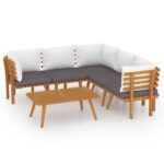 6-Piece Garden Lounge Set with Cushions Wood Timber Outdoor Patio Furniture Acacia