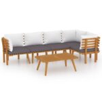 6-Piece Garden Lounge Set with Cushions Wood Timber Outdoor Patio Furniture Acacia