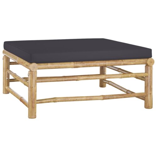 6-Piece Garden Lounge Set with Dark Grey Cushions Bamboo Outdoor Patio Furniture - Image 8