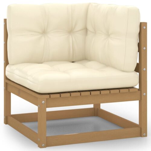 6-Piece Garden Lounge Set&Cushions Honey Brown Pine Wood Outdoor Patio Furniture - Image 4