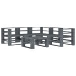 6-Piece Garden Pallet Lounge Set Wood Grey Outdoor Patio Furniture