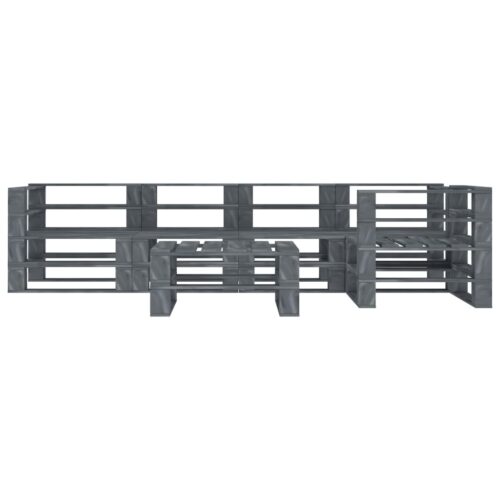 6-Piece Garden Pallet Lounge Set Wood Grey Outdoor Patio Furniture - Image 2