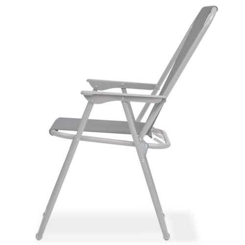 6-Piece Outdoor Dining Set Steel Textilene Grey Outdoor Patio Furniture - Image 9