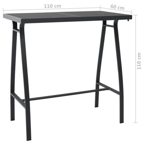 7-Piece Garden Bar Set Black Outdoor Patio Furniture - Image 5