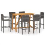 7-Piece Garden Bar Set Grey