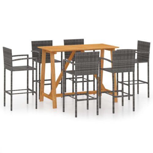 7-Piece Garden Bar Set Grey