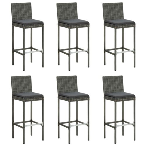 7-Piece Garden Bar Set with Cushions Grey - Image 8