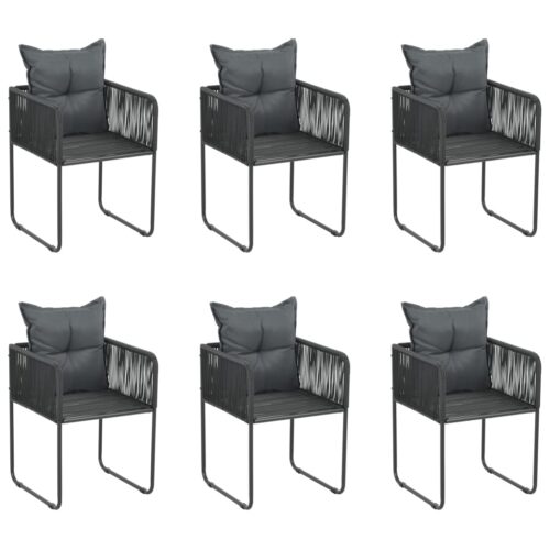 7-Piece Garden Dining Set Black Outdoor Patio Lounge Furniture - Image 4
