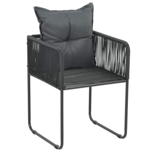 7-Piece Garden Dining Set Black Outdoor Patio Lounge Furniture - Image 5