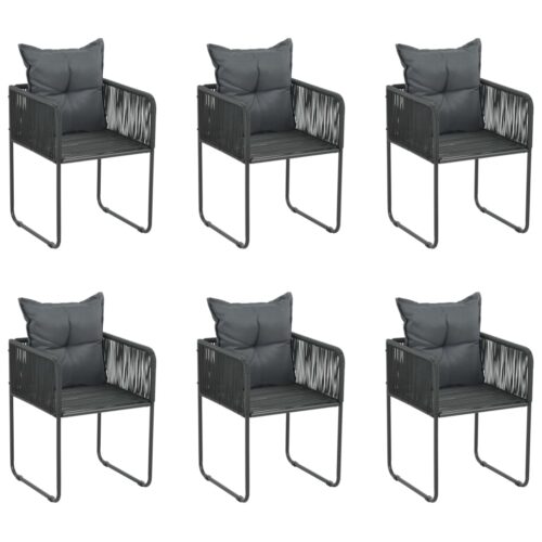 7-Piece Garden Dining Set Black Outdoor Patio Lounge Furniture - Image 5