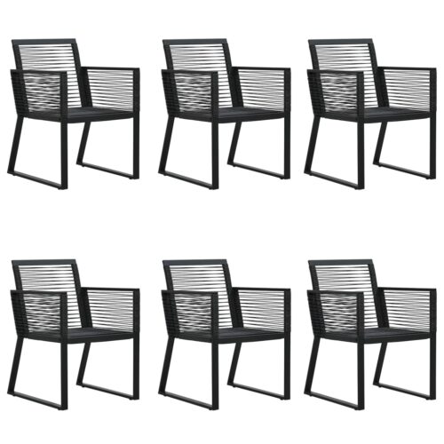 7-Piece Garden Dining Set Black Wicker Rattan Outdoor Patio Lounge Furniture - Image 4