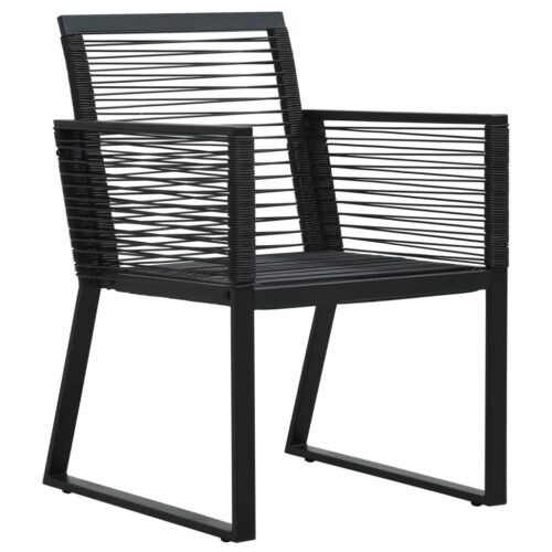7-Piece Garden Dining Set Black Wicker Rattan Outdoor Patio Lounge Furniture - Image 5